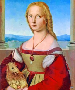 Young Woman With Unicorn By Raphael paint by numbers