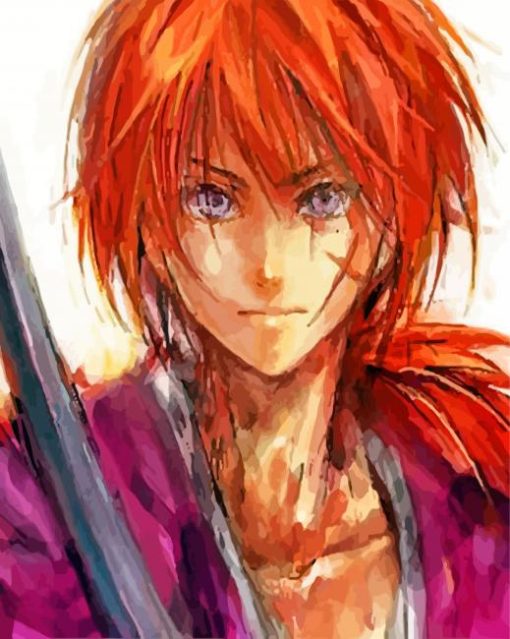 Aesthetic Kenshin Himura Anime paint by numbers