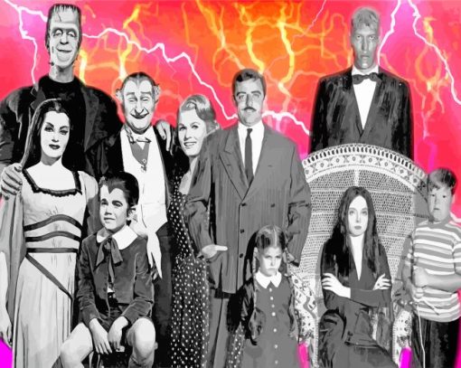 The Addams And Munsters Family paint by numbers