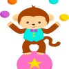 adorable monkey paint by numbers