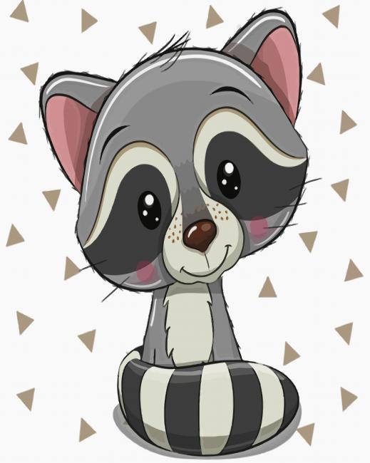 Adorable Raccoon paint by numbers