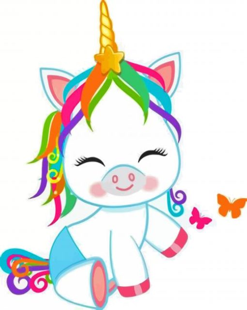 Adorable Unicorn paint by numbers
