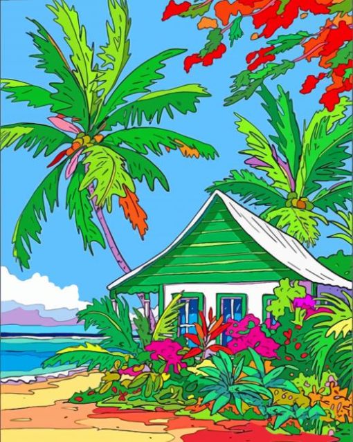 Aesthetic Hawaiian Landscape paint by numbers