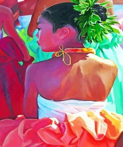 Aesthetic Hawaiian Girl paint by nummbers