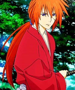 Aesthetic Kenshin Himura Anime ppaint by numbers