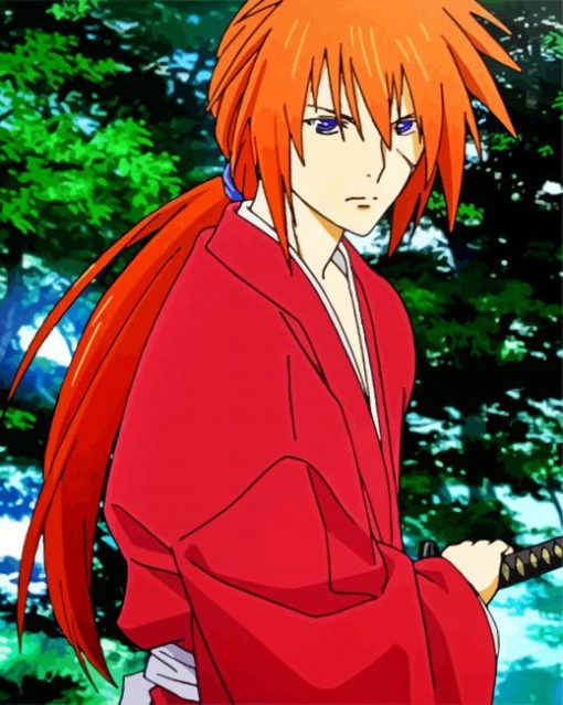 Aesthetic Kenshin Himura Anime ppaint by numbers