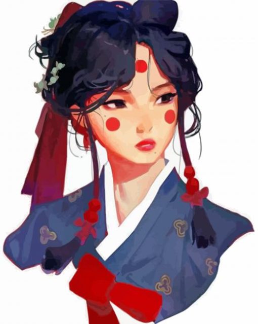 Asian Girl paint by numbers