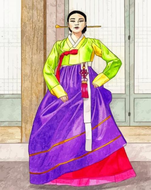 Asian Woman With Hanbok paint by numbers