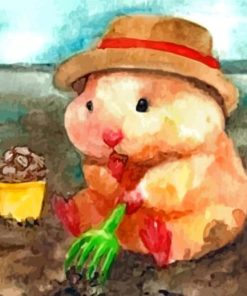 Cute Hamster Illustration paint by numbers