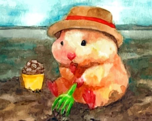 Cute Hamster Illustration paint by numbers