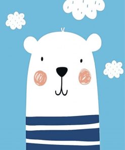 White Baby Bear paint by numbers