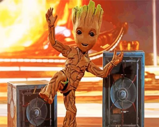 Happy Groot paint by numbers