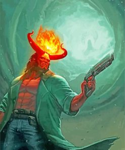Hellboy And A Gun paint by numbers