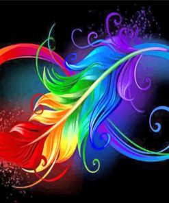 Colorful Infinity Feather paint by numbers