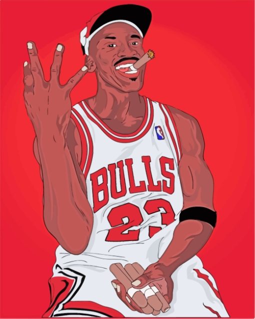 Michael Jordan Illustration paint by numbers