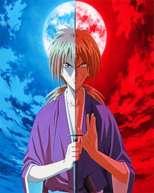 Ruroni Kenshin Himura Anime paint by numbers