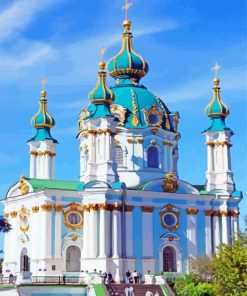 Saint Andrew Church Kiev Ukraine paint by numbers