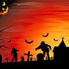 The Dead Zombies In Graveyard paint by numbers