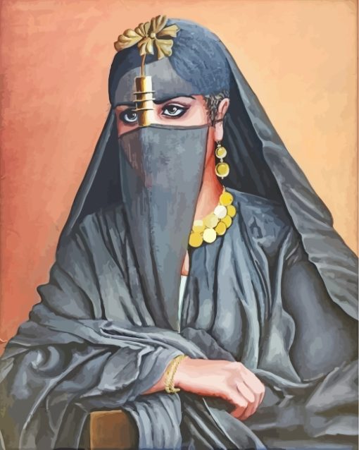 Arabian Muslim Lady paint by numbers