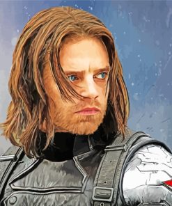 Bucky Barnes Winter Soldier paint by numbers