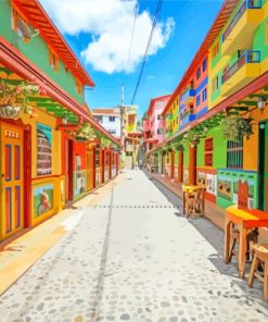 Colombia Colorful Houses paint by numbers