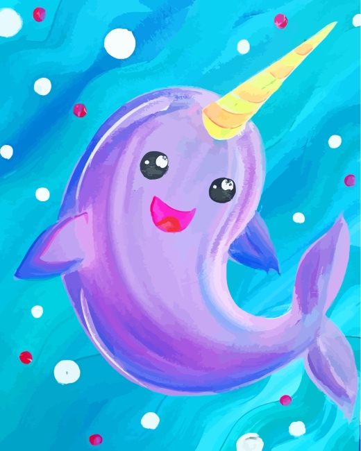 Cute Narwhal Art Paint by numbers