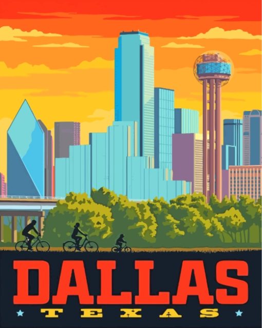 Dallas City Poster paint by numbers