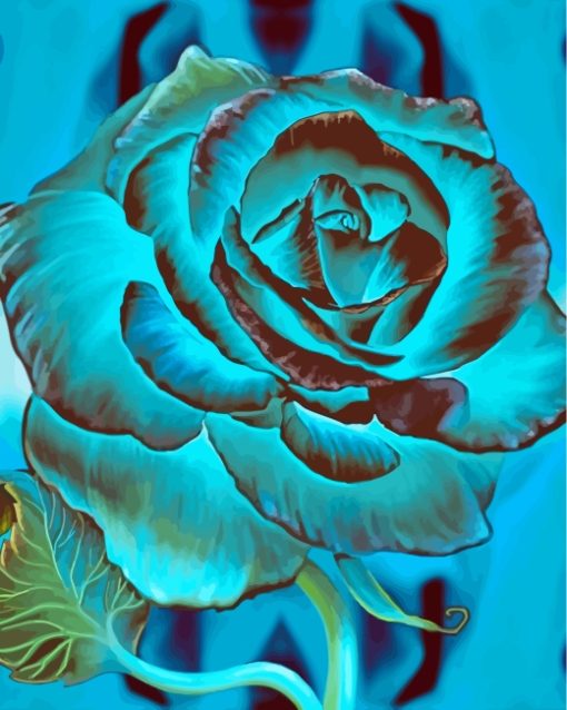 Fantasy Blue Rose paint by numbers