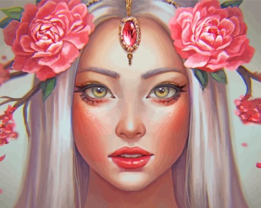 Fantasy Rose Girl paint by numbers
