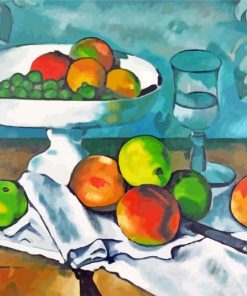 Fruit Bowl Glass And Apples paint by numbers