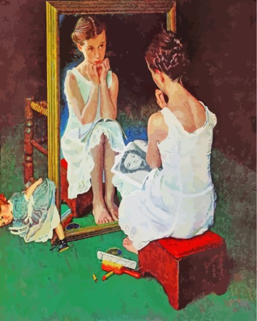 Girl At The Mirror paint by numbers
