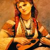 Gypsy With A Mandolin By Corot paint by numbers