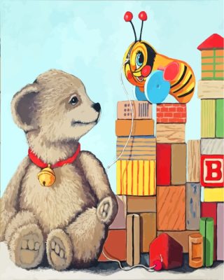 Honey Bear Toy paint by numbers
