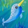 Little Blue Narwhal paint by numbers