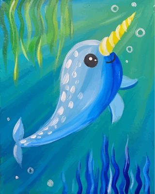 Little Blue Narwhal paint by numbers