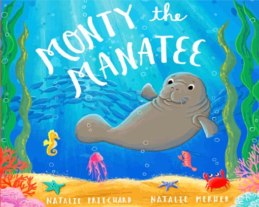 Manatee illustration paint by numbers
