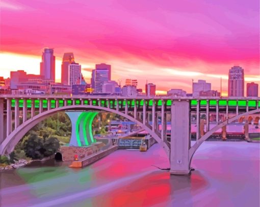 Minneapolis At Sunset paint by numbers