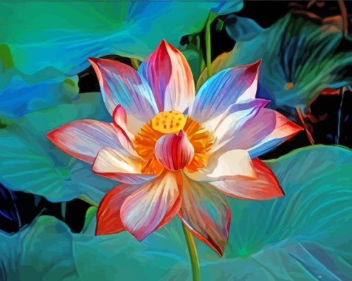 Mystical Lotus paint by numbers