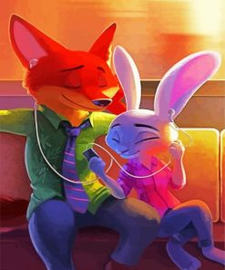 Nick Wilde And Judy Hopps paint by numbers
