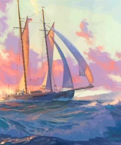 Sailing At Sunset paint by numbers