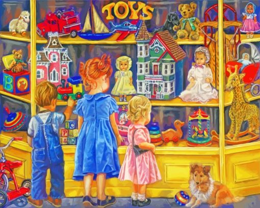 Shopping For Toys paint by numbers