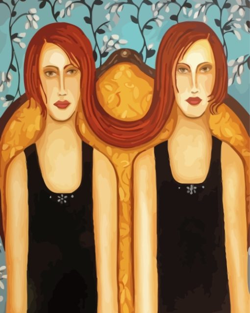 Twins Girls Art paint by numbers