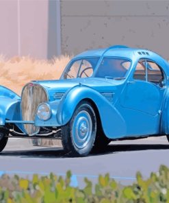 Vintage Bugatti Car paint by numbers