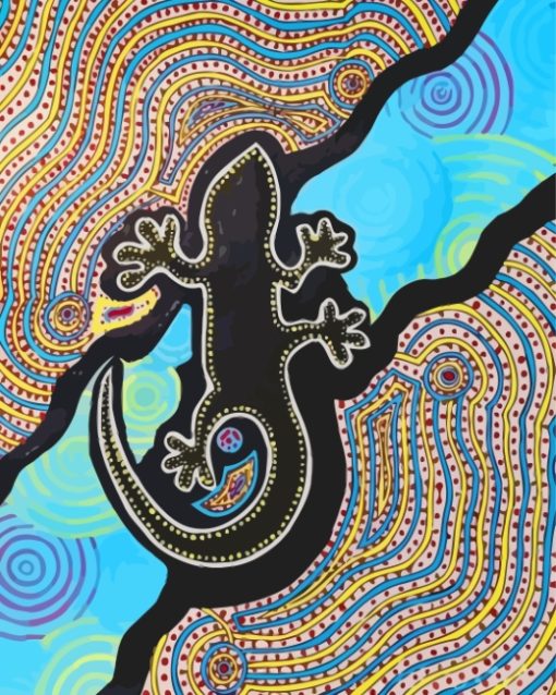 Aboriginal Lizard Paint by numbers