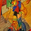 Abstract Cyclist paint by numbers