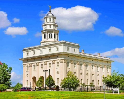 Aesthetic Nauvoo Temple paint by numbers