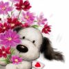 Aesthetic Dog With Flowers paint by numbers