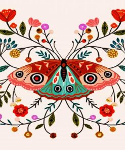 Aesthetic Floral Butterfly paint by numbers