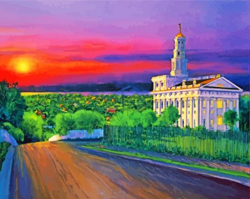 Aesthetic Nauvoo Temple Art paint by numbers