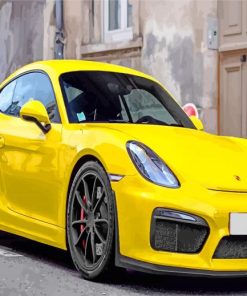 Aesthetic Yellow Porsche Cayman paint by numbers